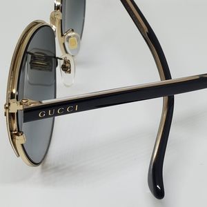 Gucci 0197SK 002 Black Metal Sunglasses
